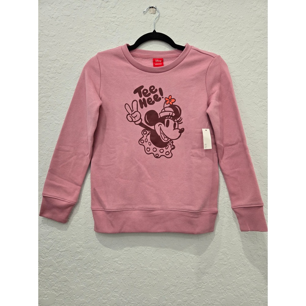 Disney Amazon Essentials Girls Pink Minnie Mouse‎ Graphic Sweatshirt sz L 9Y